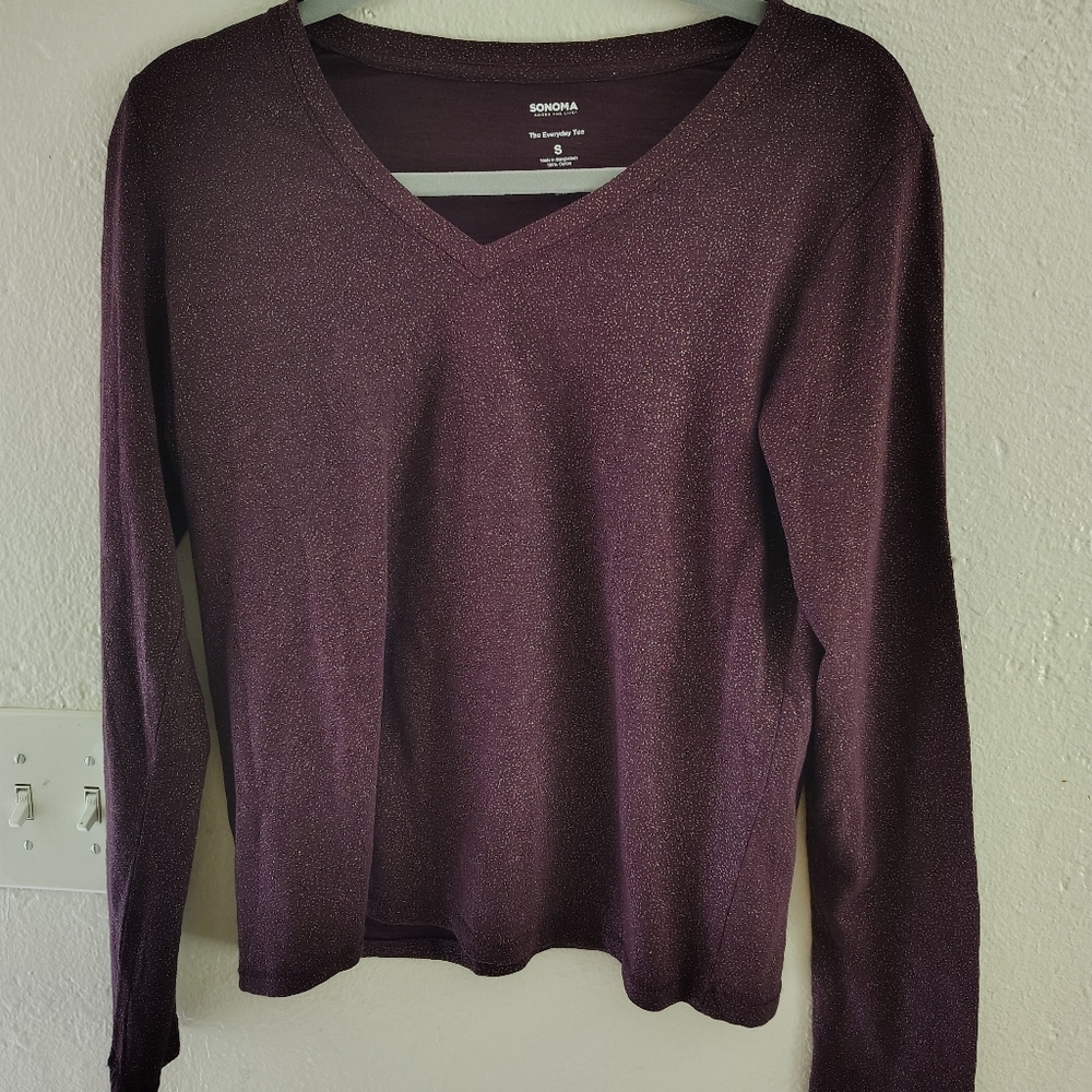 Purple V-Neck Sweater